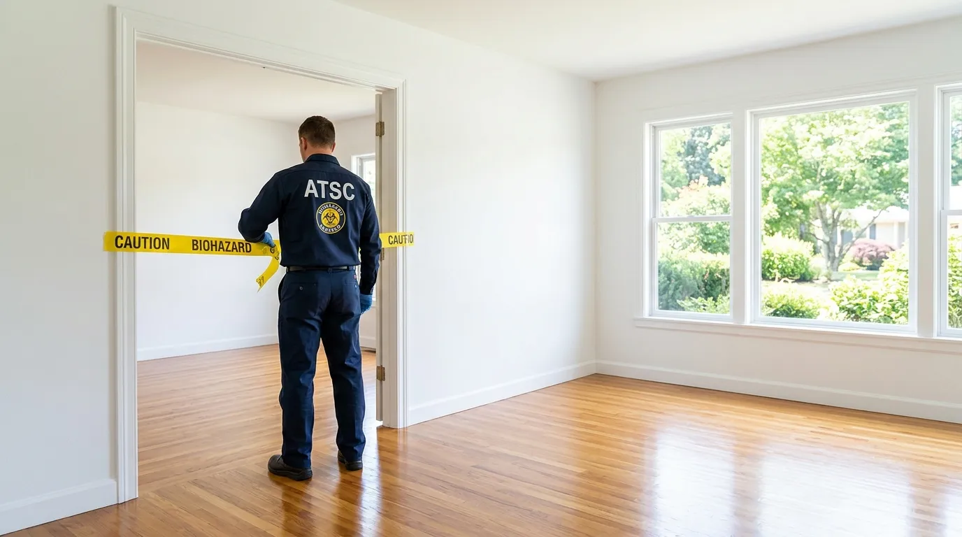 Certified biohazard cleanup crew performing Trauma Scene Cleanup in Gold River
